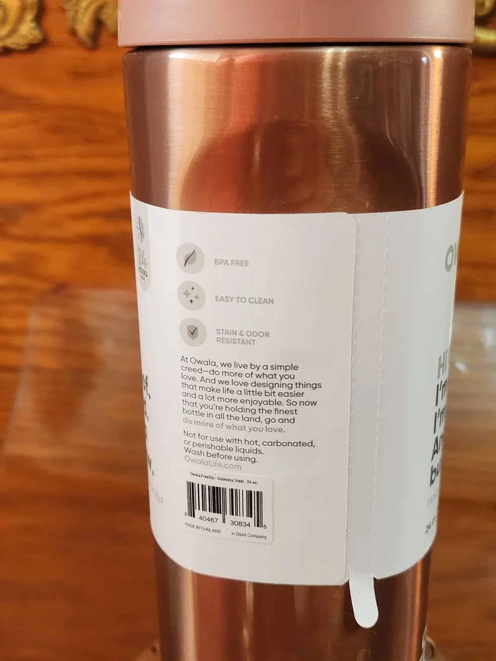 Authentic Owala Rose Gold FreeSip Spout Insulated Water Bottle